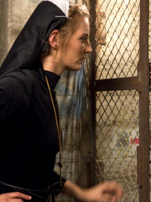 Зрелая монашка отшлепала молоденькую блудницу по худой попке за мастурбацию игрушками